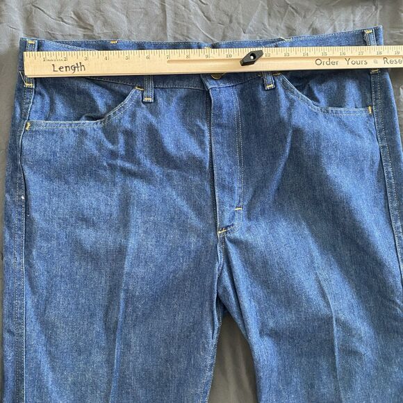 Vintage 70s Lee Jeans Mens Union Tag Straight Leg 36x28 Medium Wash - Picture 6 of 10
